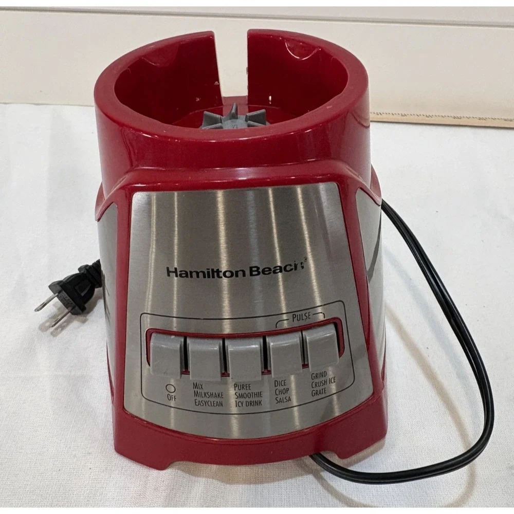 Hamilton Beach Red Blender Motor Base Only Tested Working Model 58147 Series